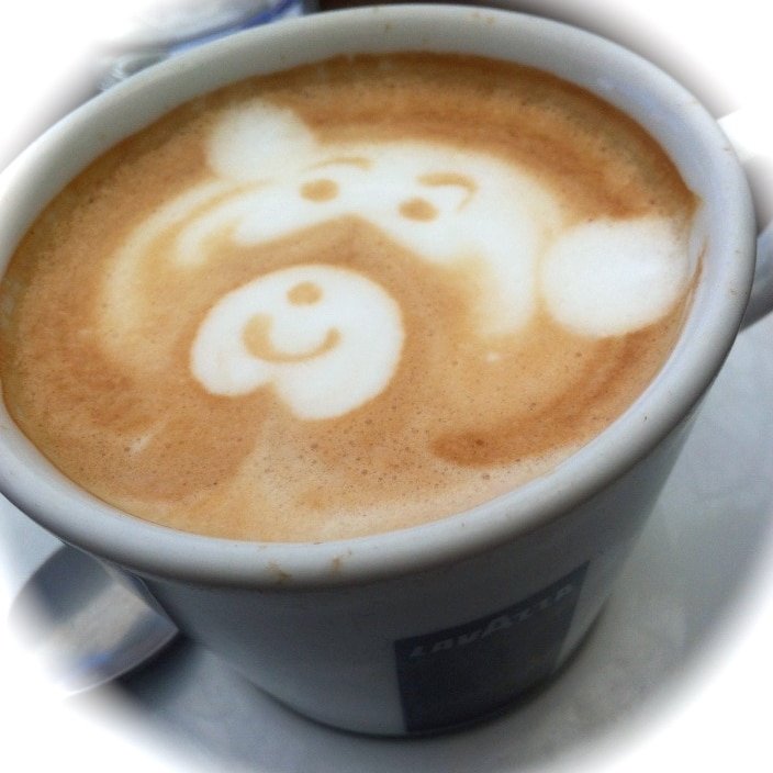 coffee art bear
