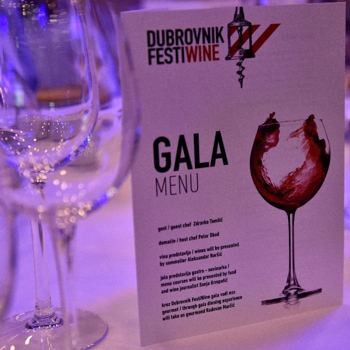 Festiwine presents the exquisite Dubrovnik festival wine gala menu, showcasing the rich flavors of Dubrovnik's finest wines.