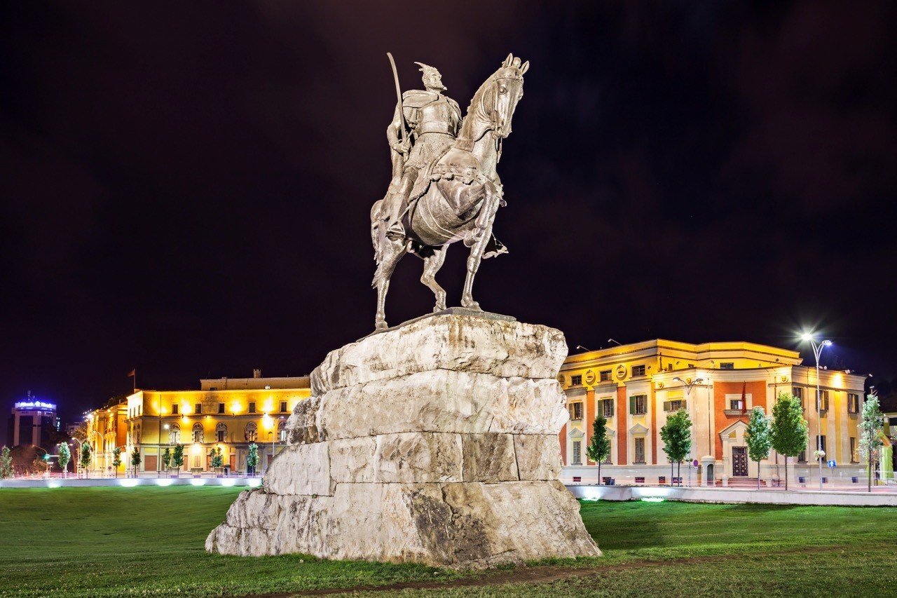 THINGS TO DO IN TIRANA - Skanderbeg statue in the center, Tirana, Albania