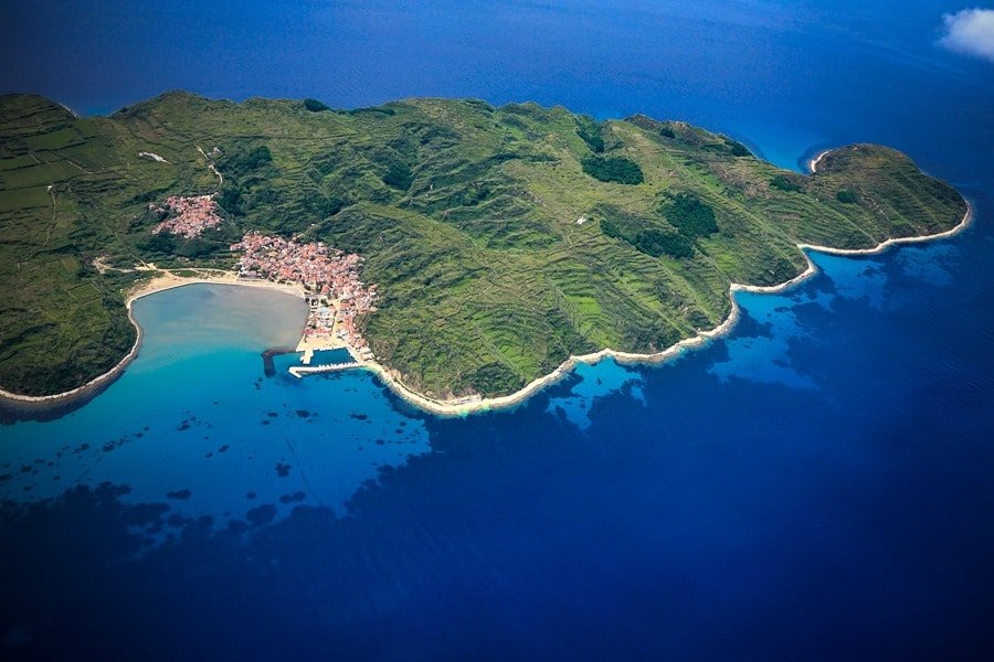 Susak Island, Croatia, aerial view