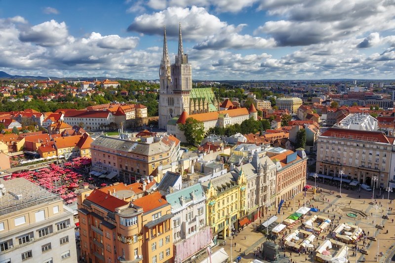 Things To Do In Zagreb - Ban Jelacic Square. Aerial view of the central square