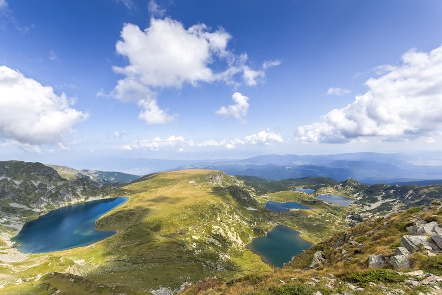 Amazing panorama of The Seven Rila Lakes, Rila Mountain