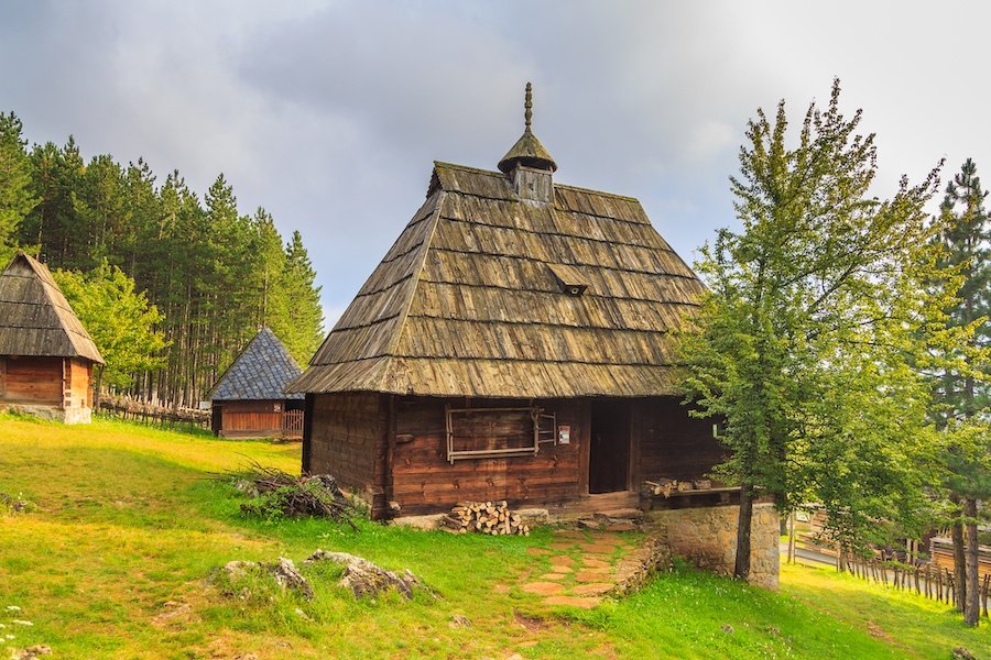 Places to visit in Serbia - Wooden buildings in the open-air museum Sirogojn