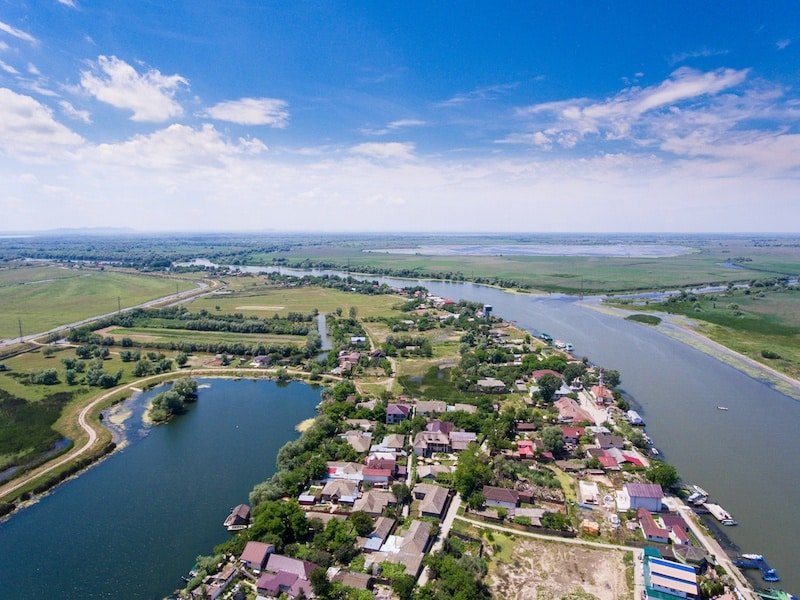 Things To Do In Tulcea - Mila 23 village Danube Delta Romania aerial view