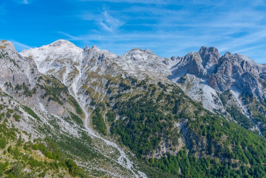 Hiking In The Balkans - Beautiful landscape of Accursed Mountains viewed from Valbona-Theth