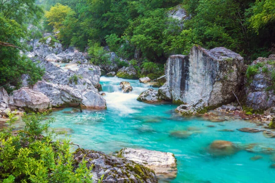 Triglav National Park - Beautiful turquoise river in the Triglav National Park in Slovenia