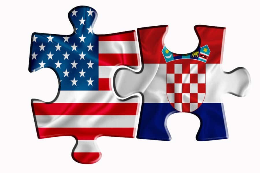 How Americans Can Live In Croatia - Croatia flag and United States of America flag