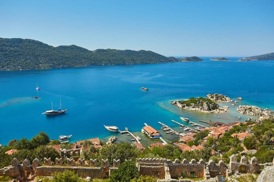 Best Islands In Turkey - Kekova Island and Kalekoy from Simena Castle, Kas Antalya Turkey