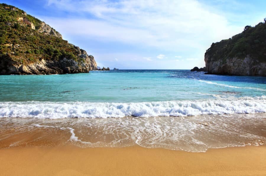 Sandy beaches of Greece - Paleokastritsa beach, Corfu Island