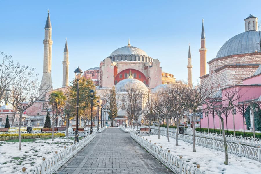 Winter in Istanbul - Hagia Sophia in winter morning