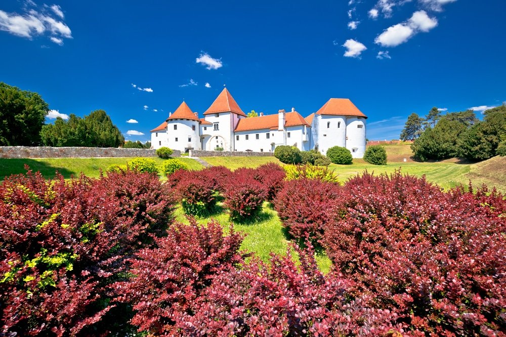 A picturesque castle nestled in the lush greenery of Croatia's Varaždin region. Varazdin. Old Town