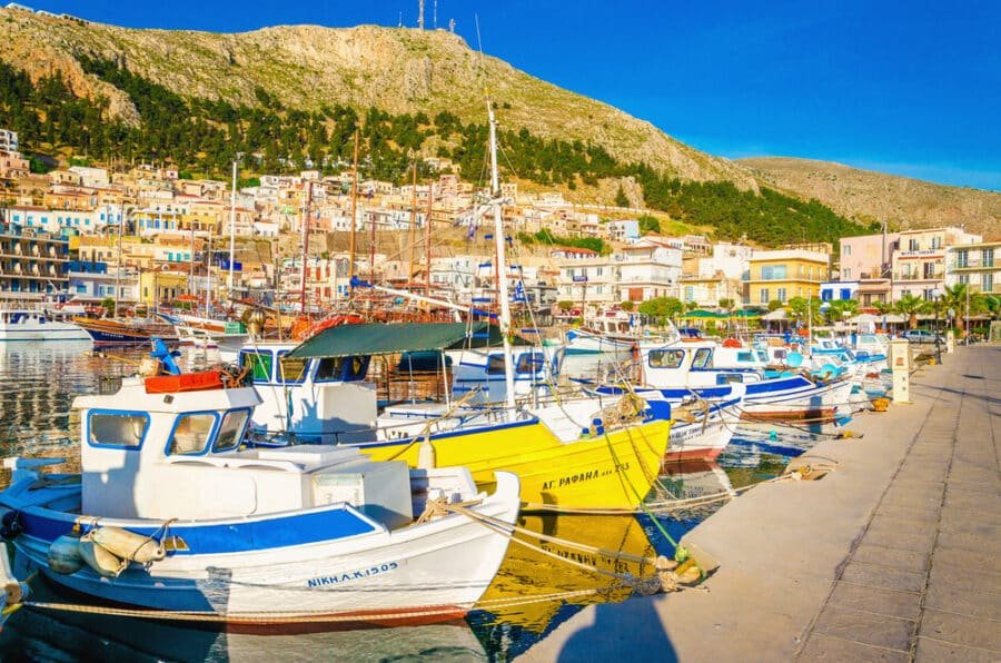 Things to do in Kalymnos Island, Greece - Colorful boats in Pothtia 