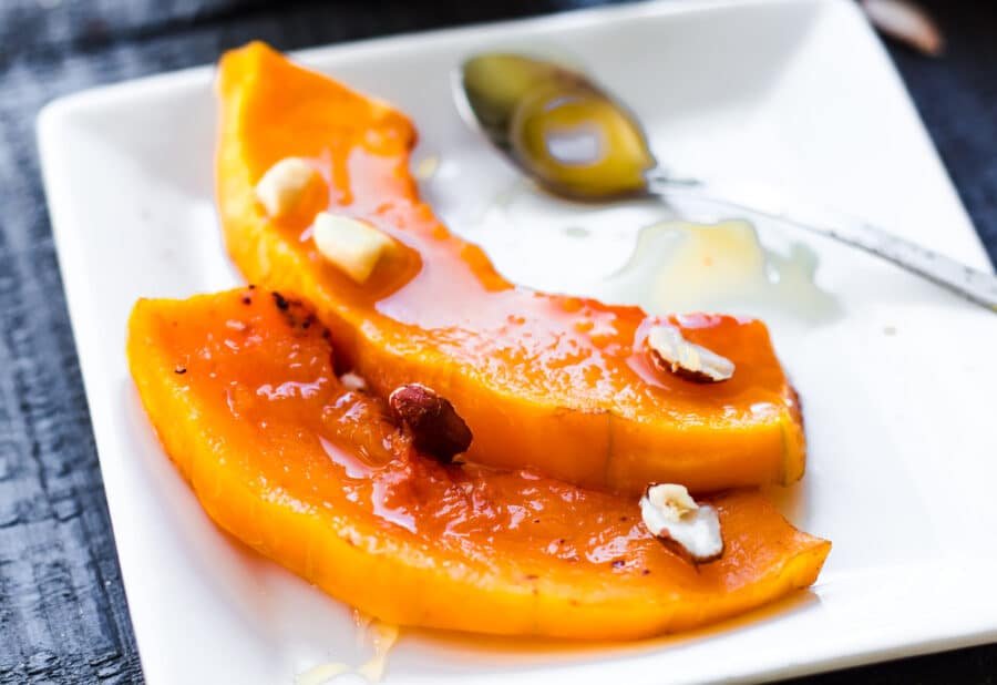 Bulgarian desserts - Tikva s Orehi - Baked Pumpkin With Honey And Walnuts
