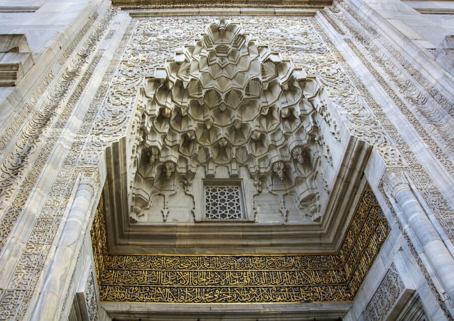 Historic Mosque decoration 14 th century - Bursa Turkey