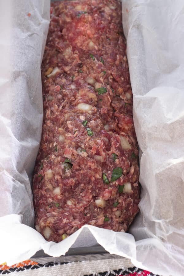 Make a Bulgarian Meatloaf in a baking pan with Rulo Stefani.