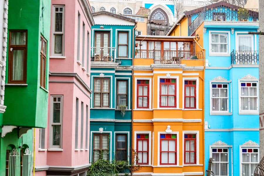 Colorful sights if Balat, Istanbul Turkey
