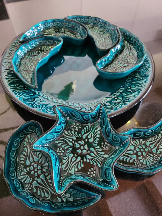 Turkish souvenirs - Handmade ceramic meze platter set