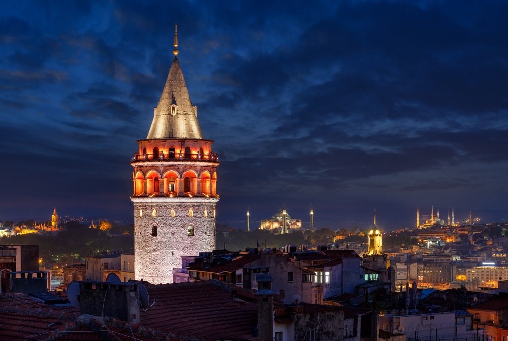 Rooftop Restaurants In Istanbul - Galata tower Istanbul and night