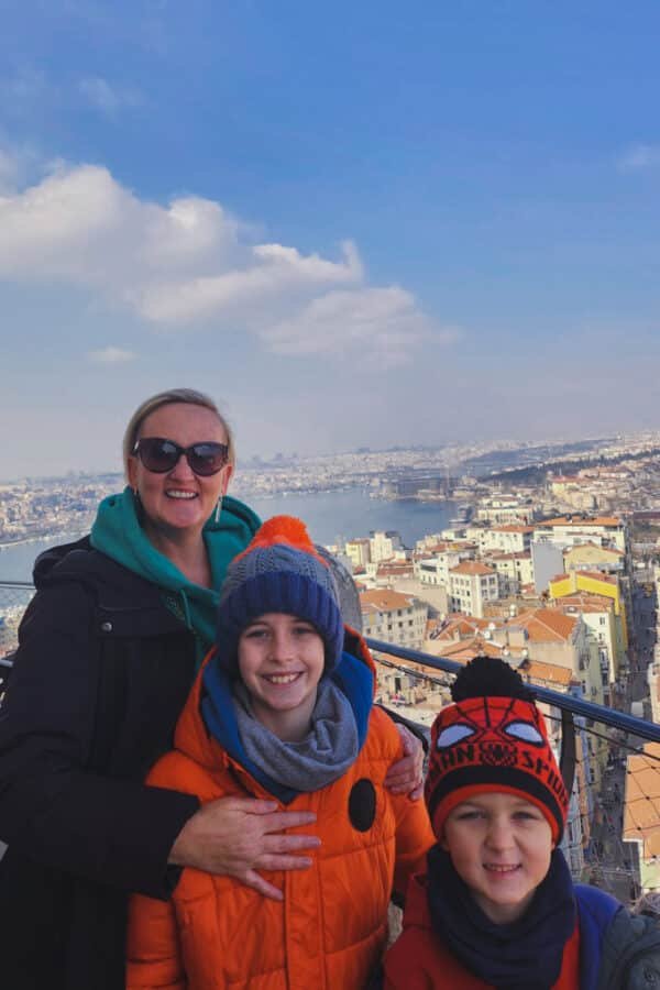 Begonja family atop the Galata Tower
