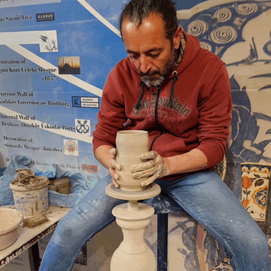 Mehmet making ceramics in Selcuk Turkey