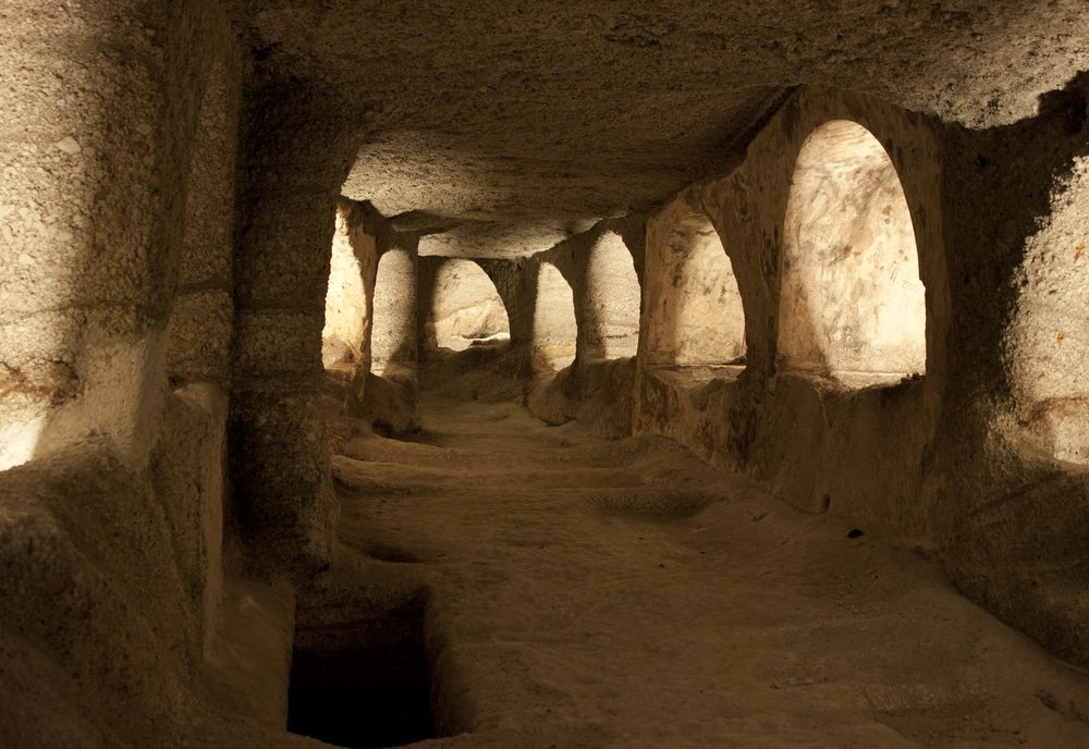 Catacombs Milos Island, Greece, guided by an experienced guide.
