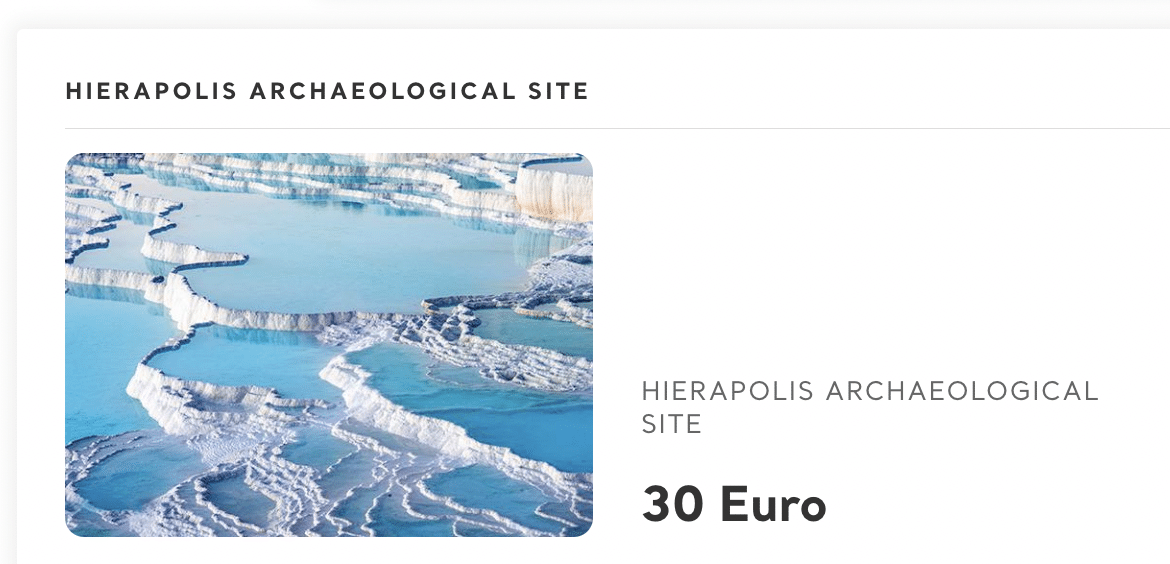 Ancient City of Hierapolis archaeological site - ticket costs