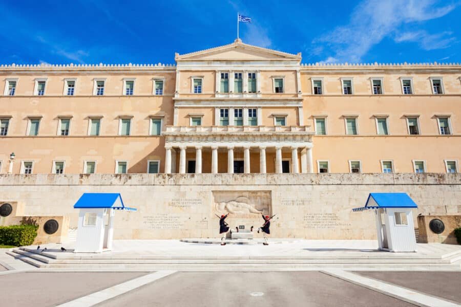 Greece's must-see parliament building in Athens, one of the historical sites in the city.