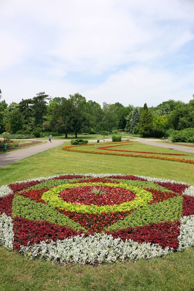 Botanical park Timisoara spring season