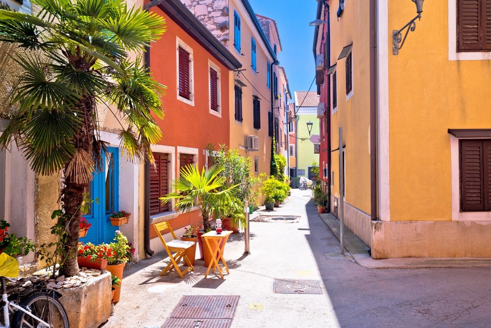 Visit Istria - Idyllic colorful mediterranean street of Novigrad Istria