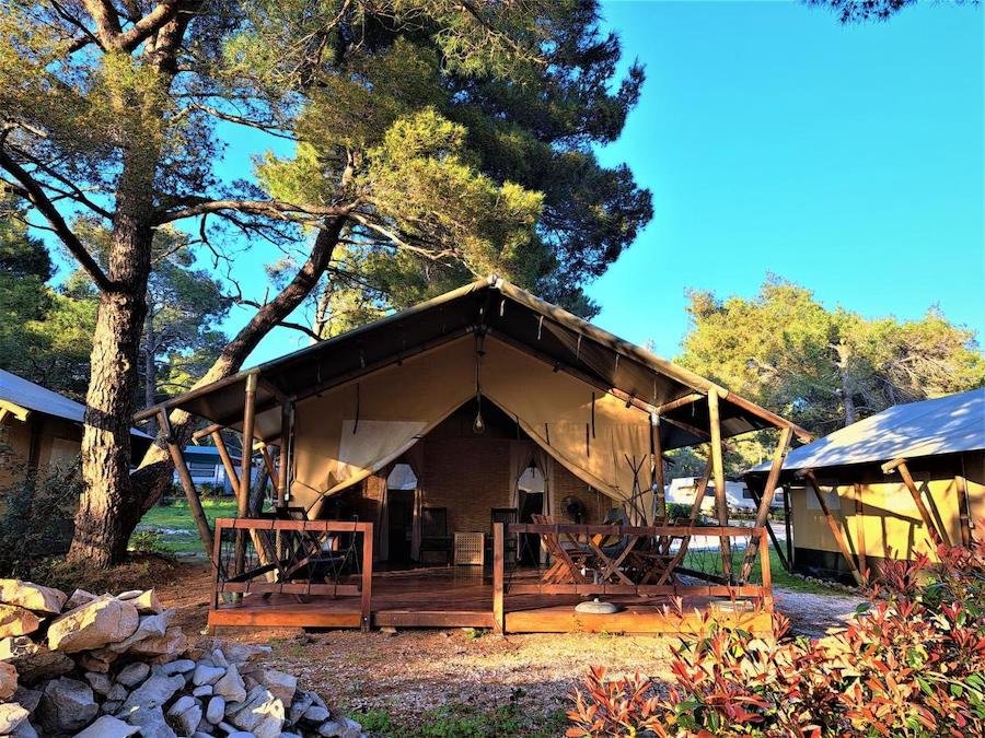 Glamping in Croatia takes place in a magnificent building which serves as the camp's location.