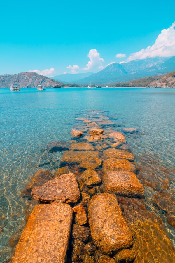 Best Beaches in Antalya featuring Phaselis Beach and the ruins.