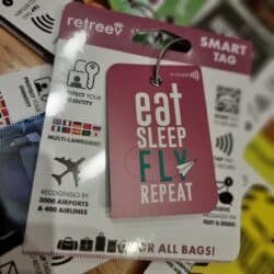 Luggage trackers - Eat sleep fly repeat luggage tag.