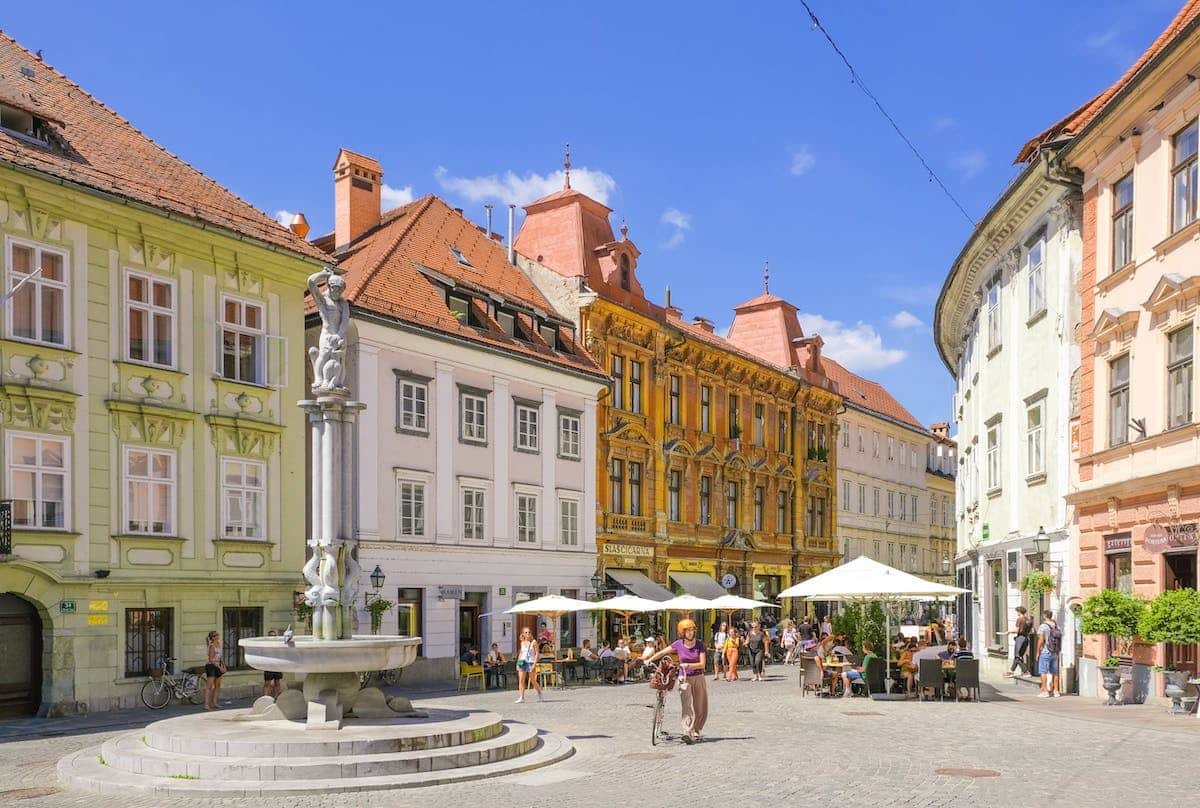 A square in the old town of Ljubljana, a must-visit spot for those seeking exciting things to do in Ljubljana.