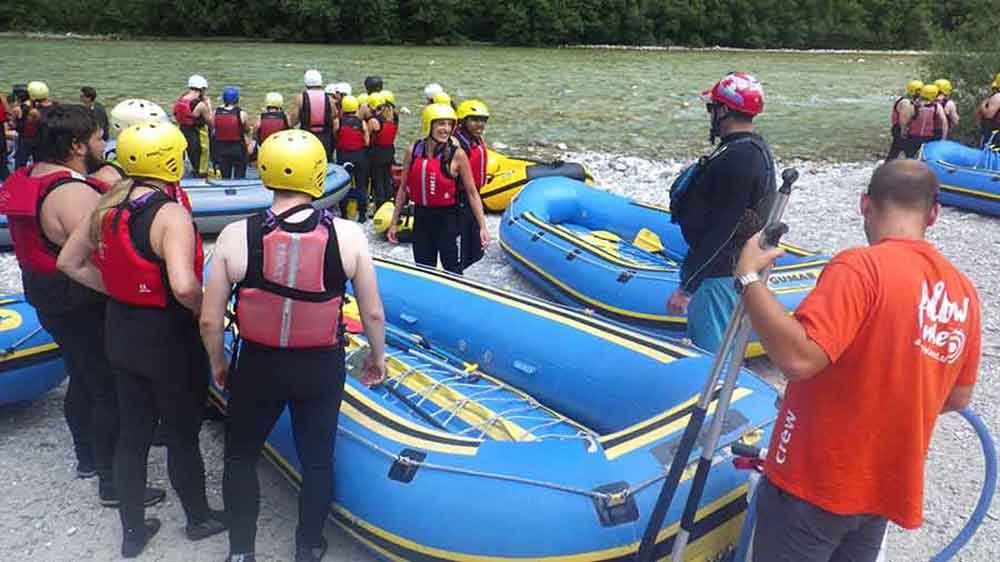 A thrilling adventure of rafting on a river, one of the top things to do in Slovenia in spring.