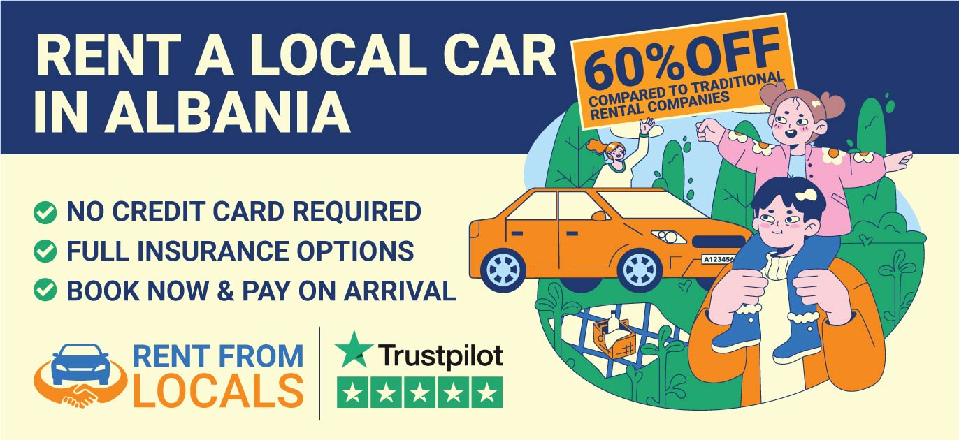 Discover the best way to rent a car in Albania with our unbeatable offer! No credit card required and enjoy full insurance options. Experience massive savings with up to 60% off compared to traditional companies. Our fun cartoon people and cars make the process enjoyable and stress-free!.