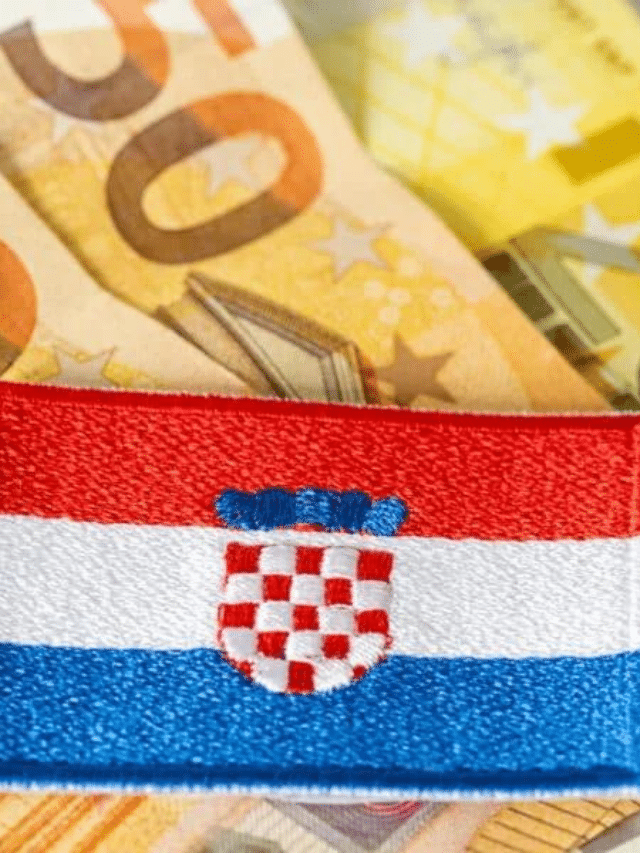 A close up of Croatian currency.