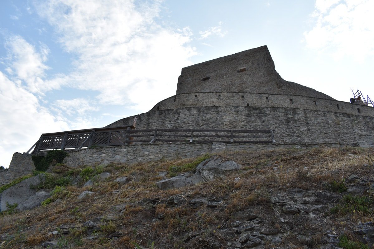 A castle on top of a hill. Deva Fortress Transylvania