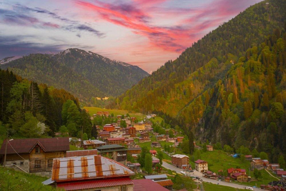 A small village in the mountains, known for its natural attractions in Turkey.