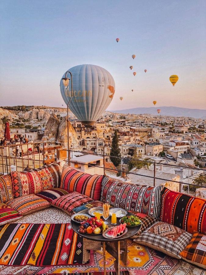 Cappadocia hot air balloon viewing at the Charming cave hotel in Cappadocia