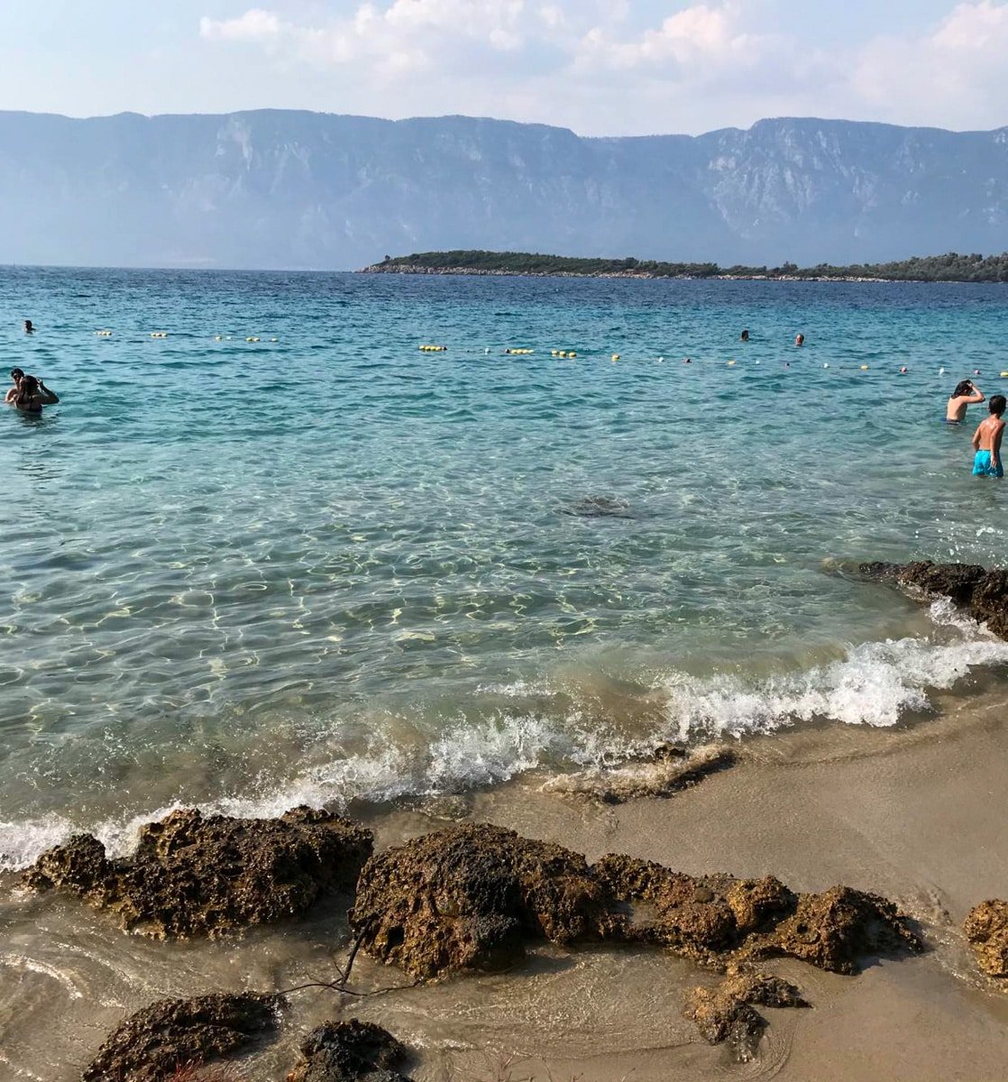 A group of people in the water at Incekum, near Marmaris