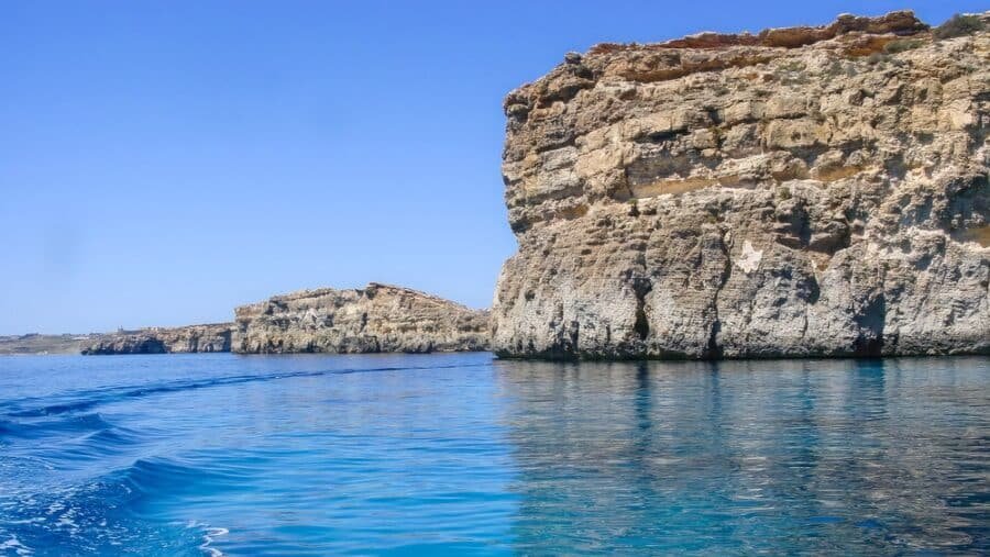 View of a picturesque bay near gozo island, Malta